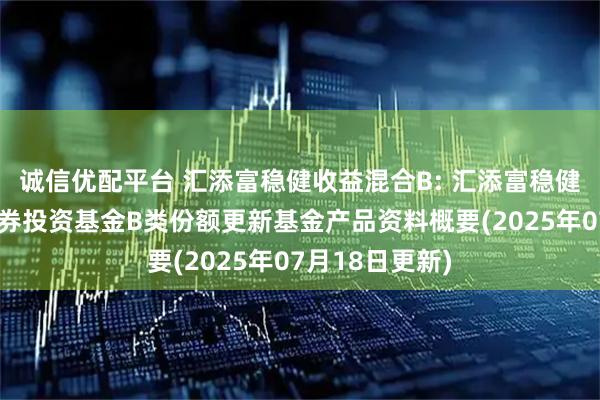 诚信优配平台 汇添富稳健收益混合B: 汇添富稳健收益混合型证券投资基金B类份额更新基金产品资料概要(2025年07月18日更新)