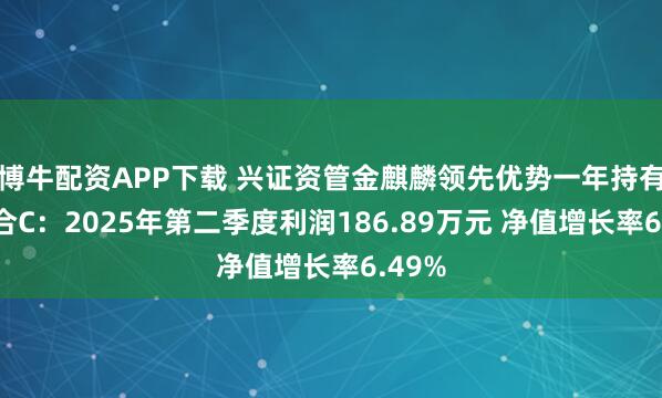 博牛配资APP下载 兴证资管金麒麟领先优势一年持有期混合C：2025年第二季度利润186.89万元 净值增长率6.49%